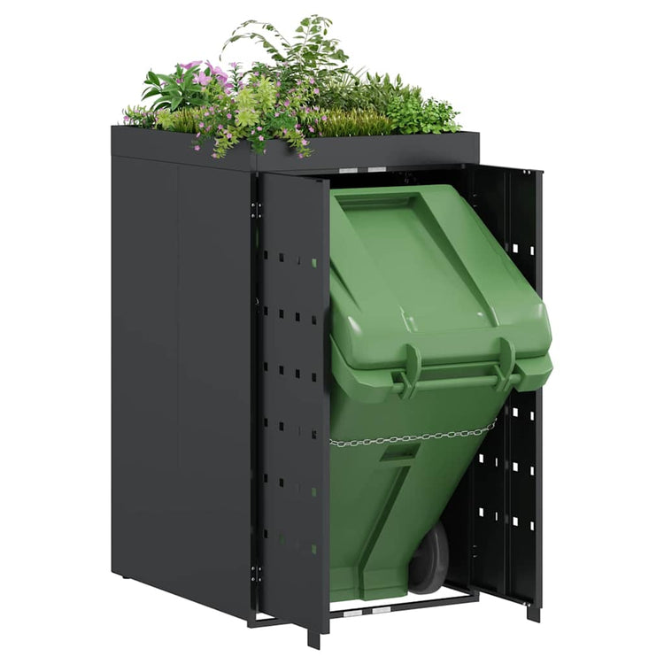 Chariot de rangement pivotant Vidaxl avec toit jardinière pour conteneur simple 240l