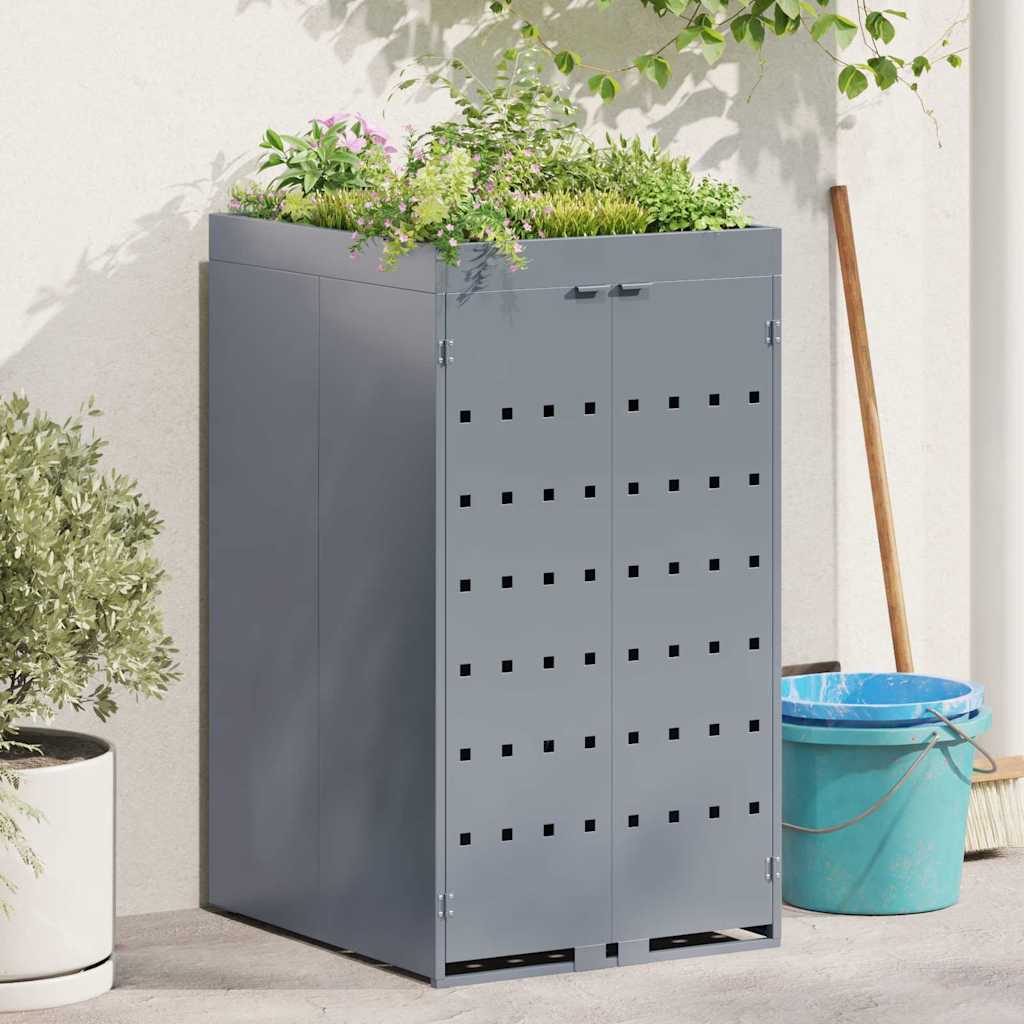 Chariot de rangement pivotant Vidaxl avec toit jardinière pour conteneur simple 240l