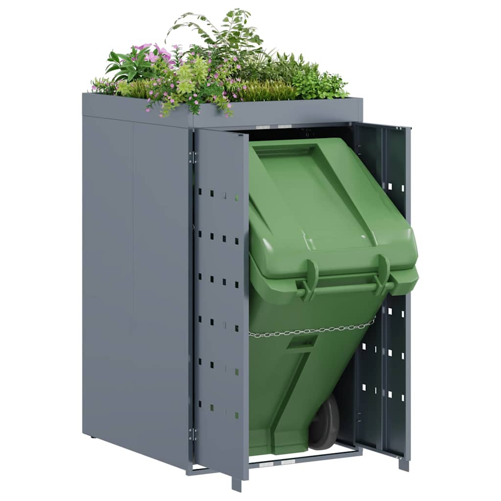 Chariot de rangement pivotant Vidaxl avec toit jardinière pour conteneur simple 240l