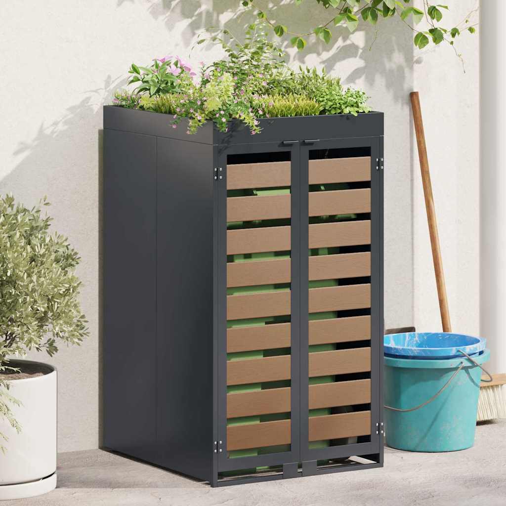 Stockage de conteneurs à déchets Vidaxx avec toit de jardinière pour conteneur de 240 l