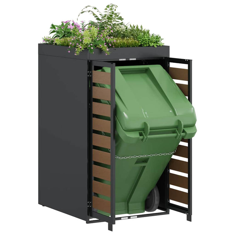 Stockage de conteneurs à déchets Vidaxx avec toit de jardinière pour conteneur de 240 l