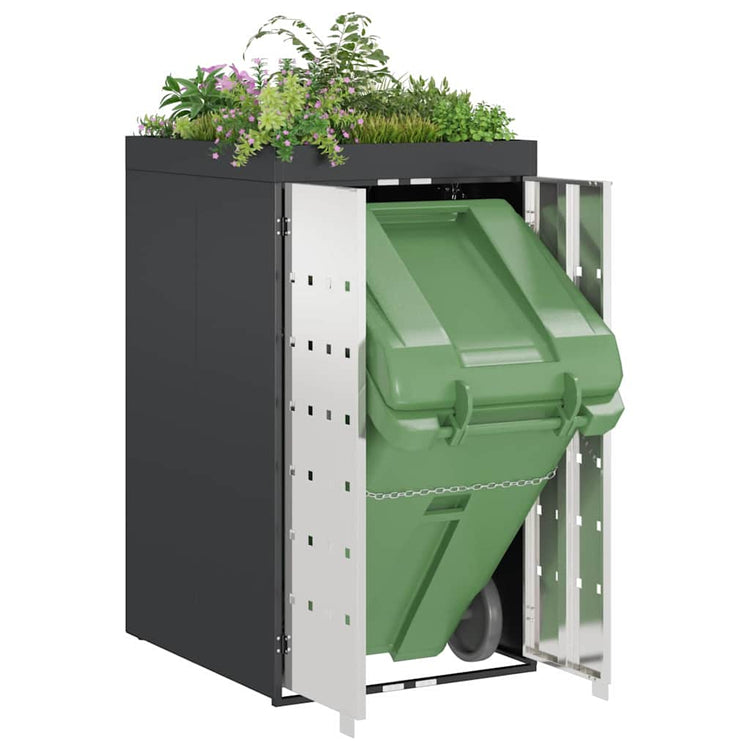 Stockage de conteneurs à déchets Vidaxx avec toit de jardinière pour conteneur de 240 l