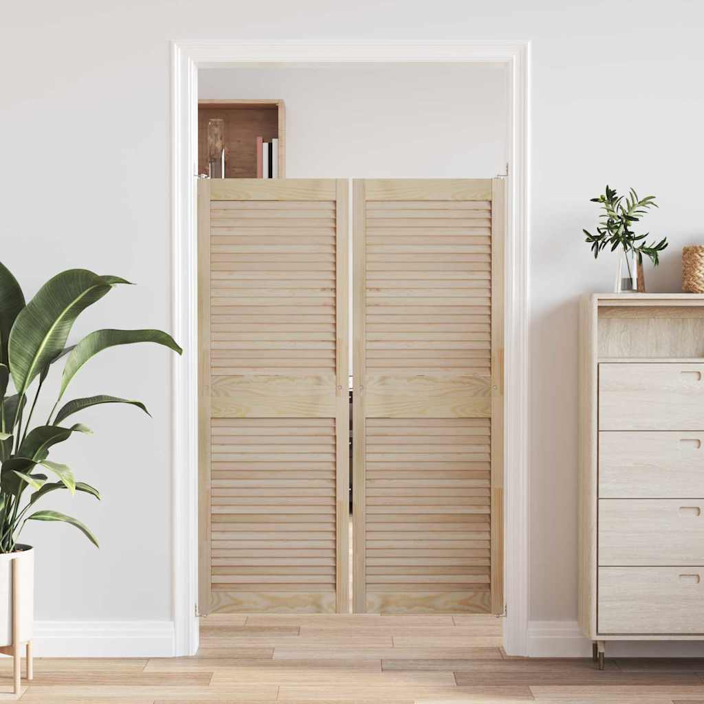 Vidaxx porte de placard 2 pcs naturel 49,5 x 2,1 x 140,5 cm bois de pin massif