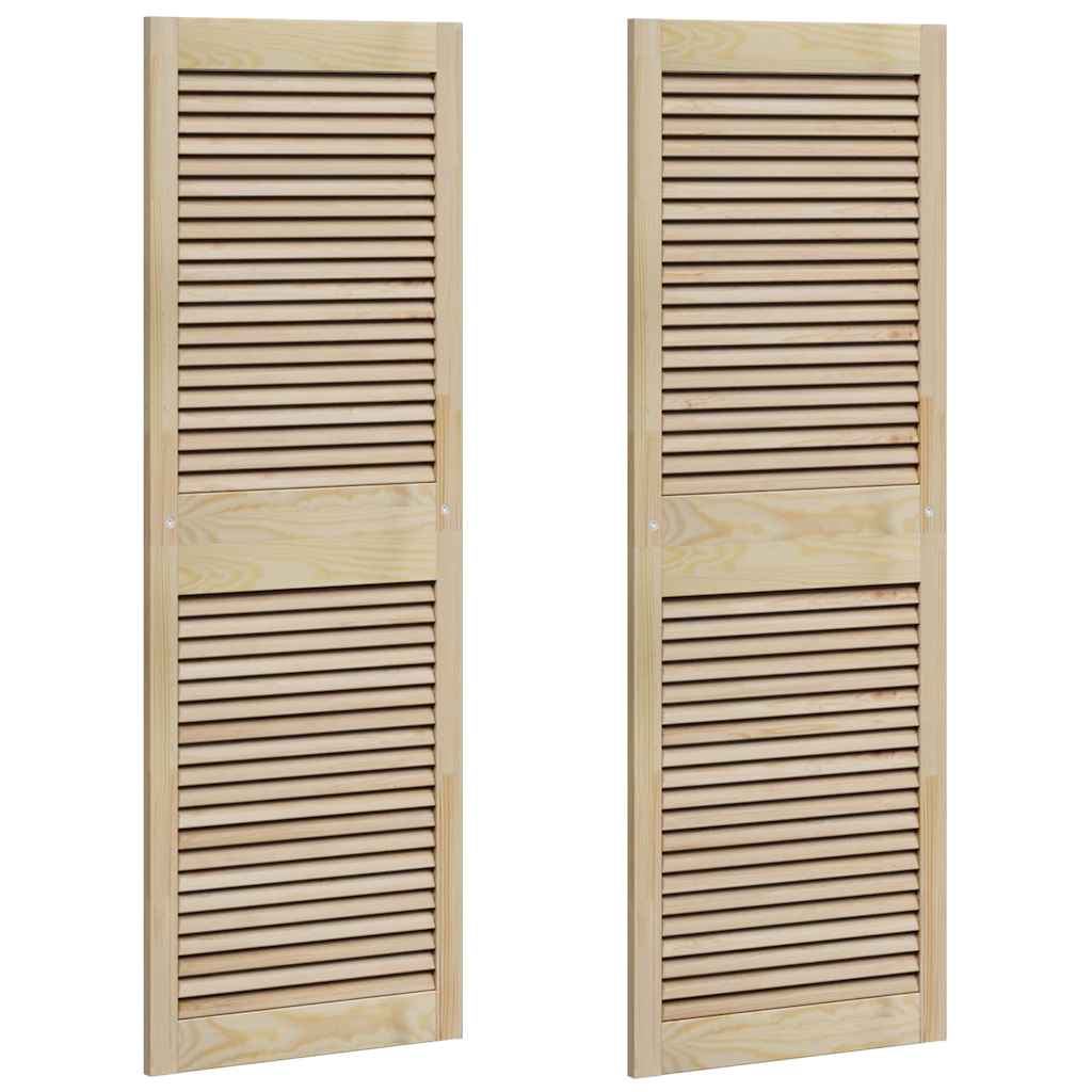 Vidaxx porte de placard 2 pcs naturel 49,5 x 2,1 x 140,5 cm bois de pin massif