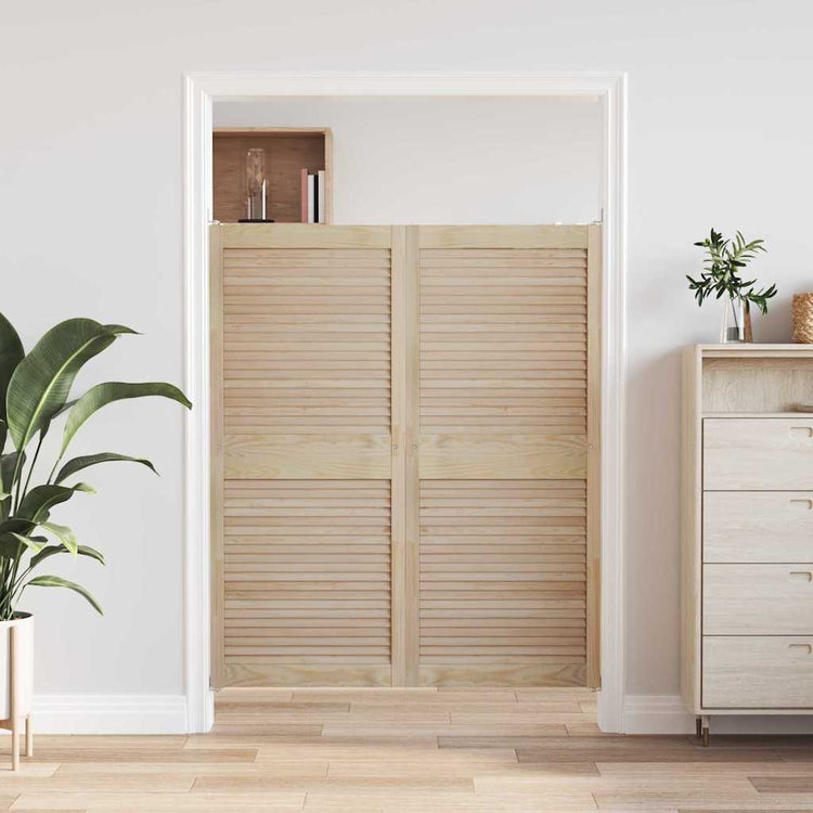 Vidaxx porte de placard 2 pcs naturel 140,5 x 2,1 x 59,5 cm bois de pin massif
