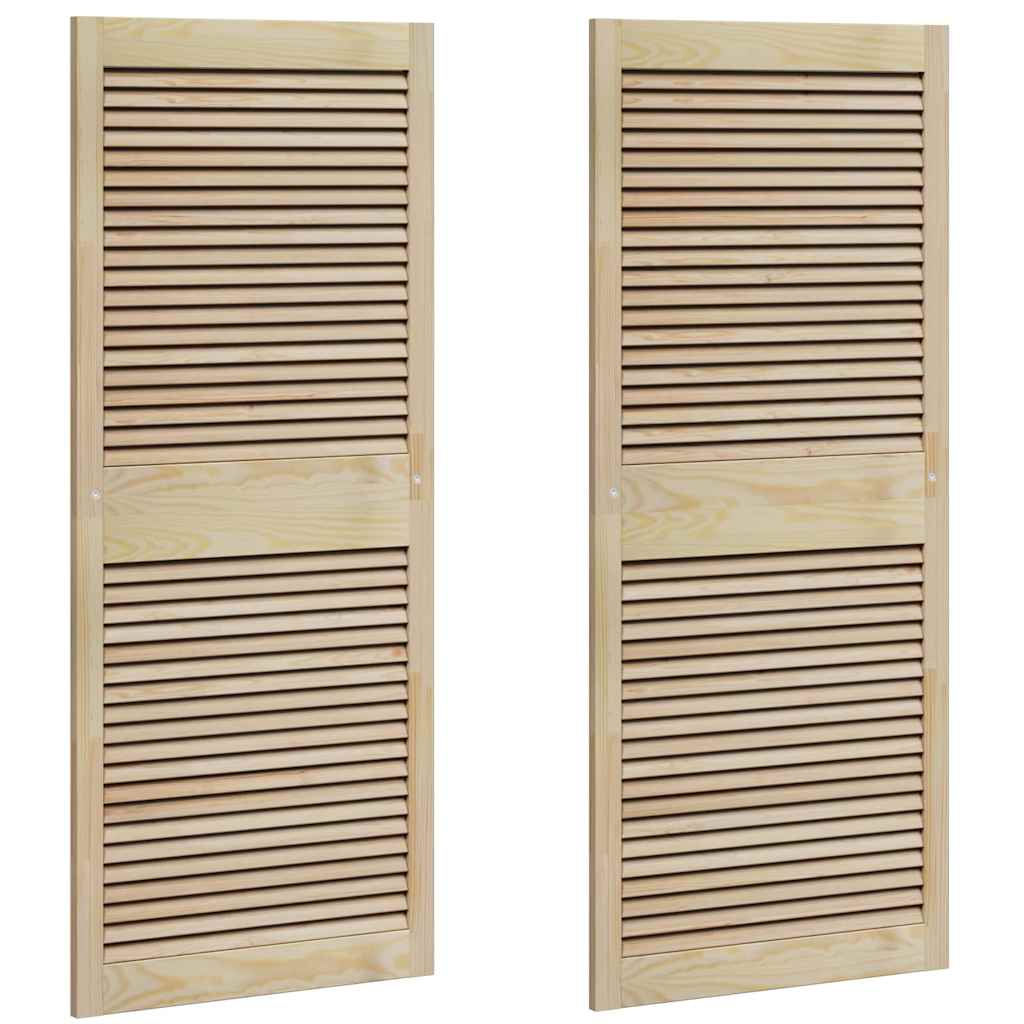 Vidaxx porte de placard 2 pcs naturel 140,5 x 2,1 x 59,5 cm bois de pin massif