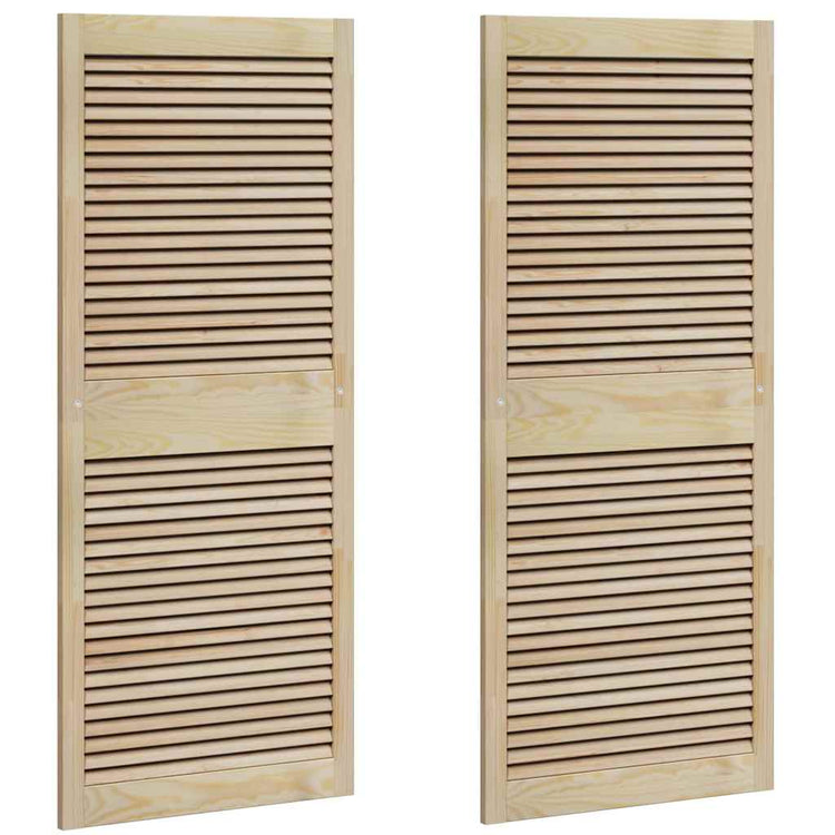 Vidaxx porte de placard 2 pcs naturel 140,5 x 2,1 x 59,5 cm bois de pin massif