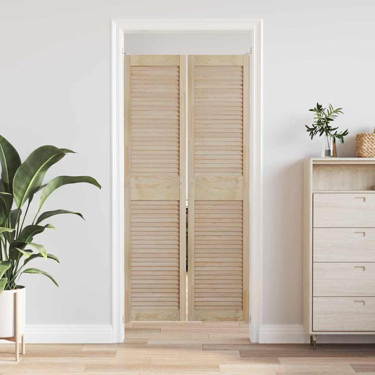 Vidaxx porte de placard 2 pcs naturel 170 x 2,1 x 39,5 cm bois de pin massif