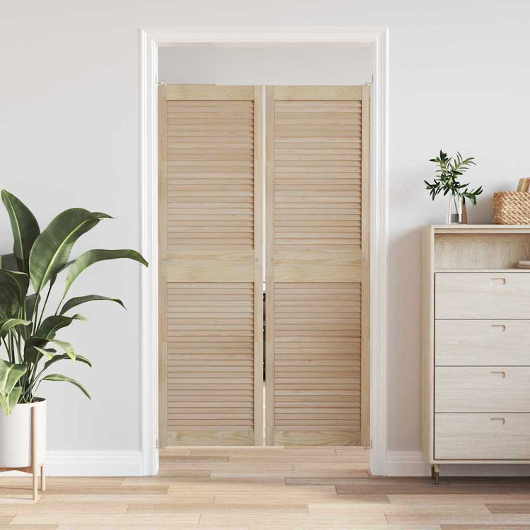Vidaxx porte de placard 2 pcs naturel 170 x 2,1 x 49,5 cm bois de pin massif