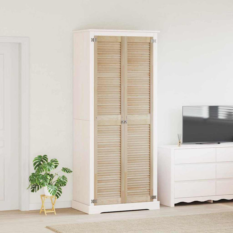 Vidaxx porte de placard 2 pcs naturel 201 x 2,1 x 39,5 cm bois de pin massif