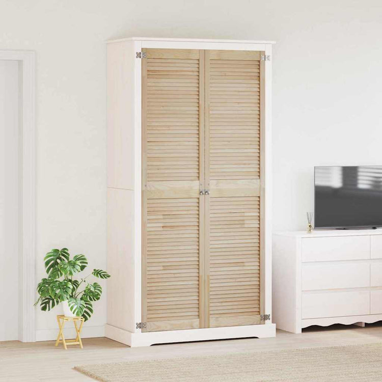 Vidaxx porte de placard 2 pcs naturel 201 x 2,1 x 49,5 cm bois de pin massif