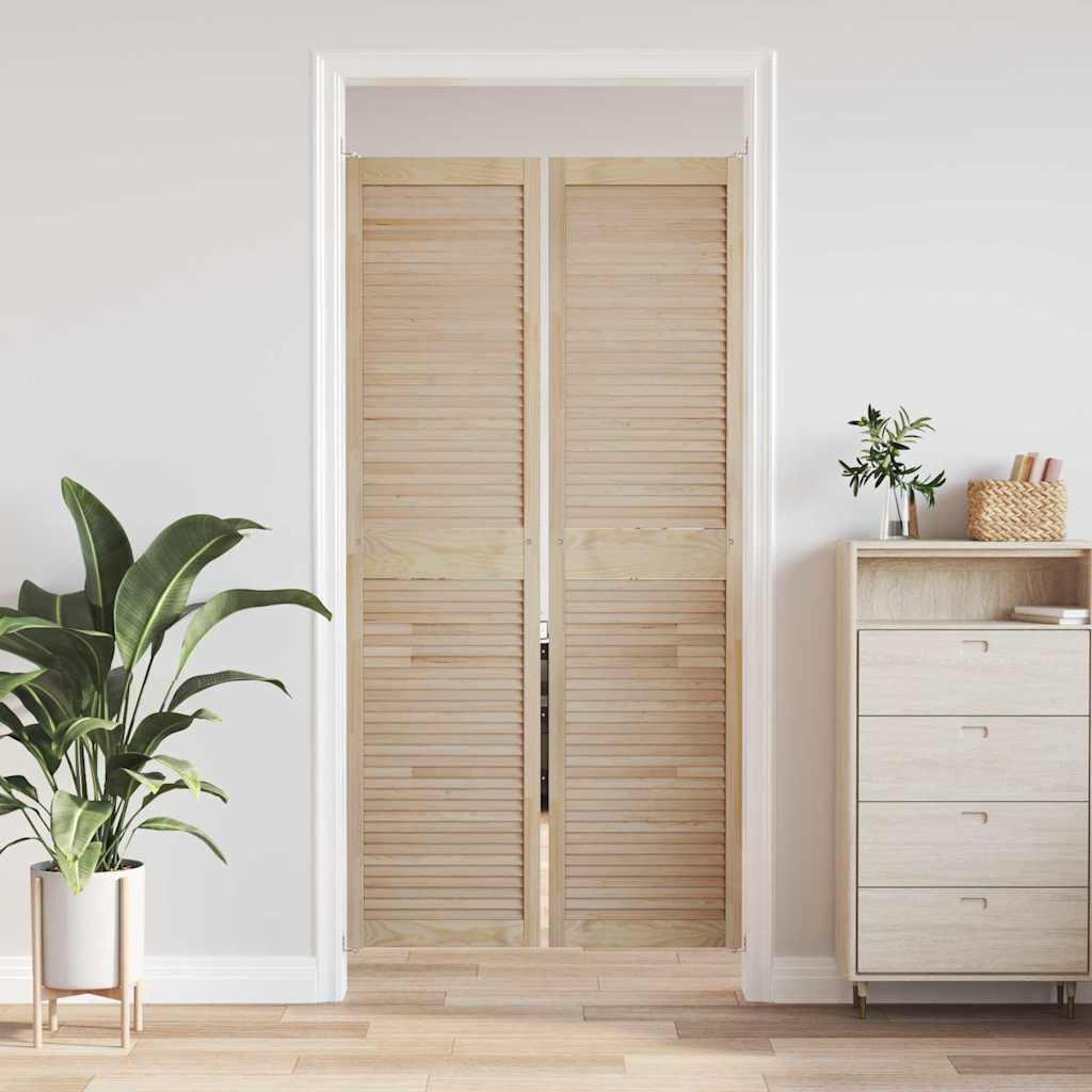 Vidaxx porte de placard 2 pcs naturel 201 x 2,1 x 49,5 cm bois de pin massif