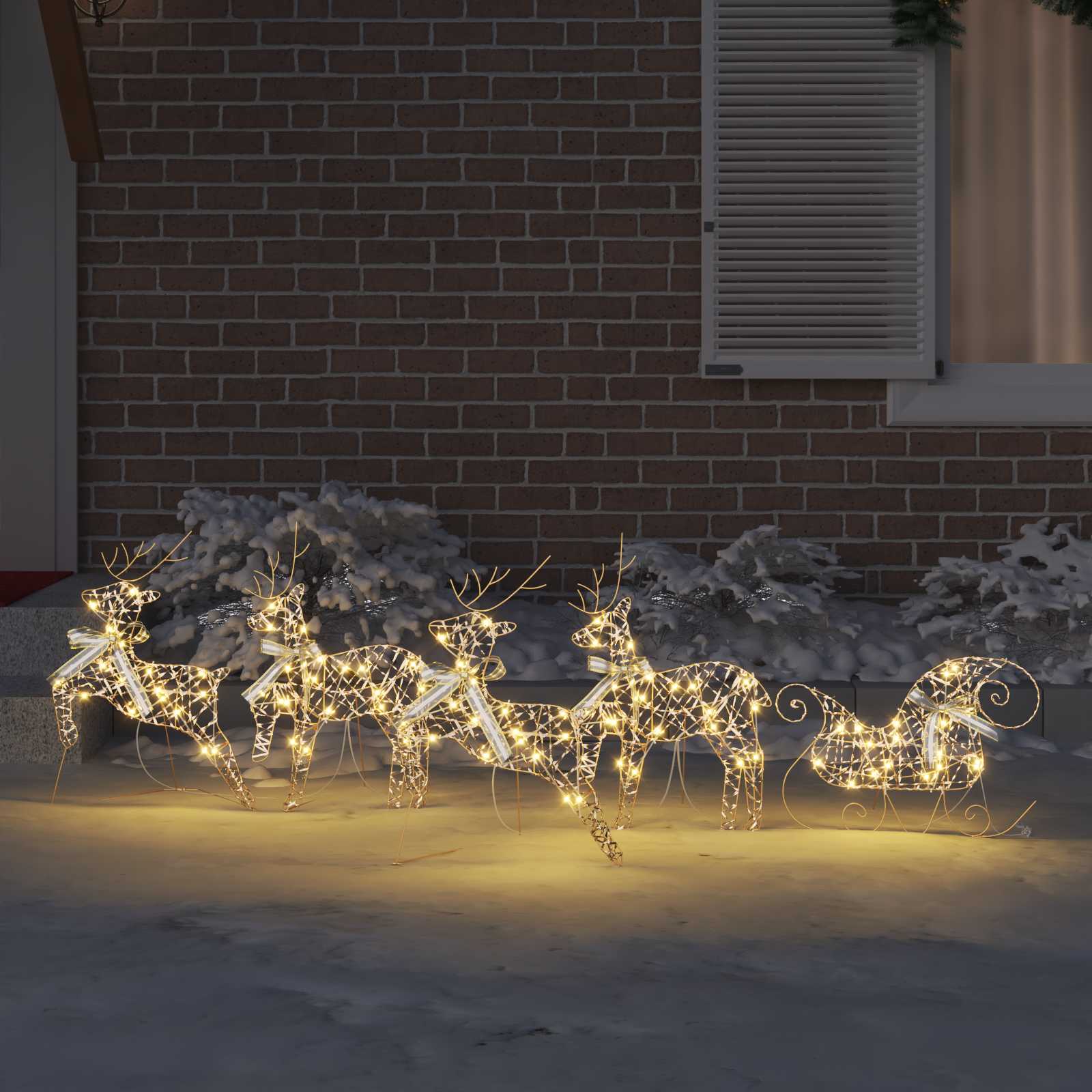 VidaXL Renne LED avec 40 LED 5 pcs capuchon doré