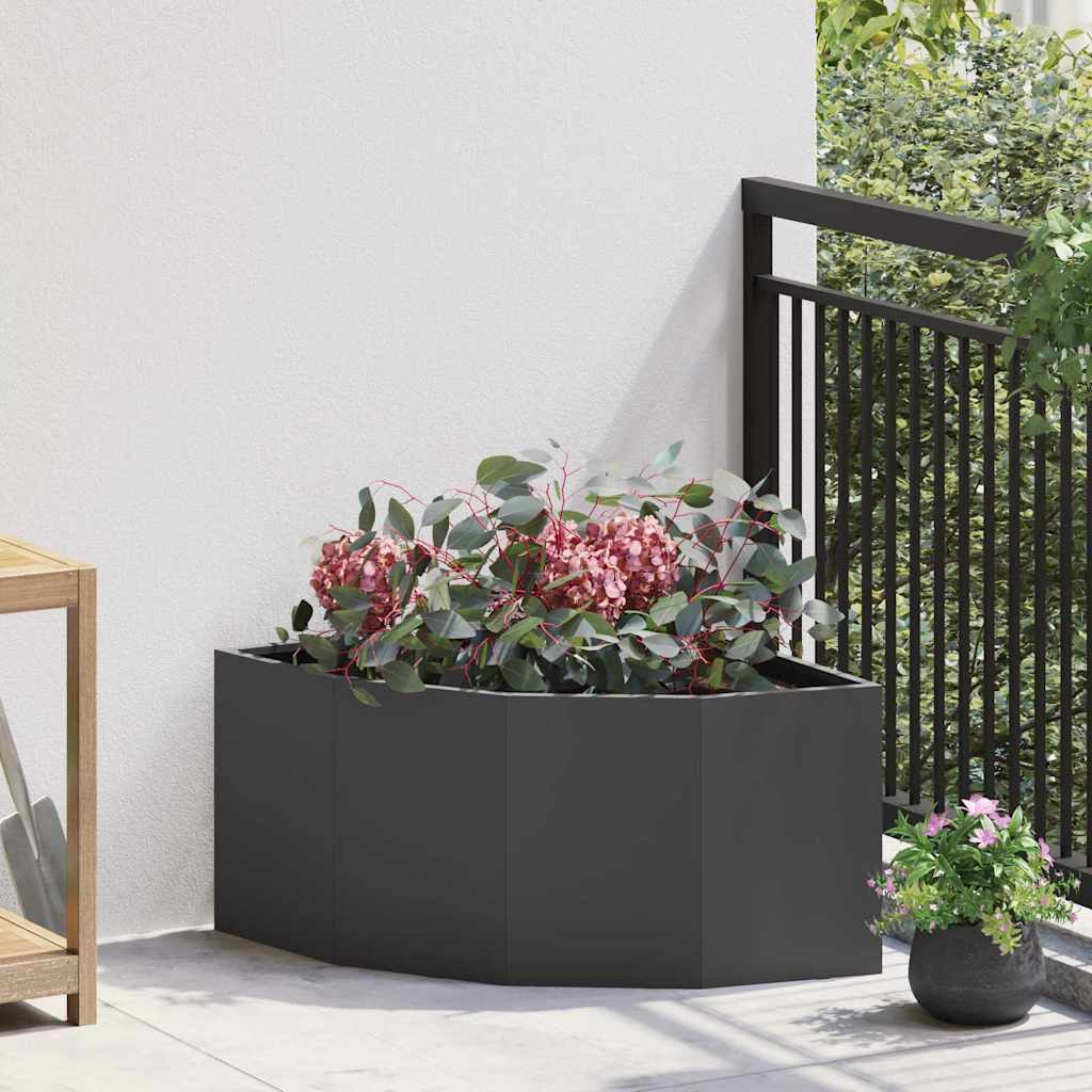 Vidaxx jardinière d'angle noir 60 x 60 x 35 cm acier