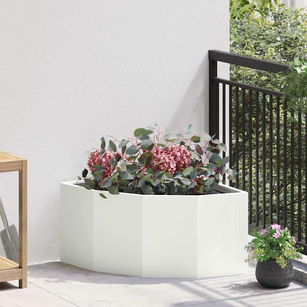 Vidaxx jardinière d'angle blanc 60 x 60 x 35 cm acier
