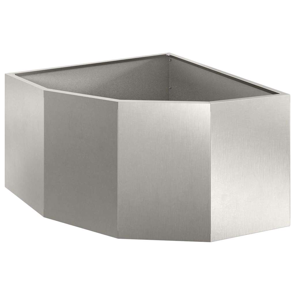 Vidaxx jardinière d'angle argent 60 x 60 x 35 cm acier inoxydable