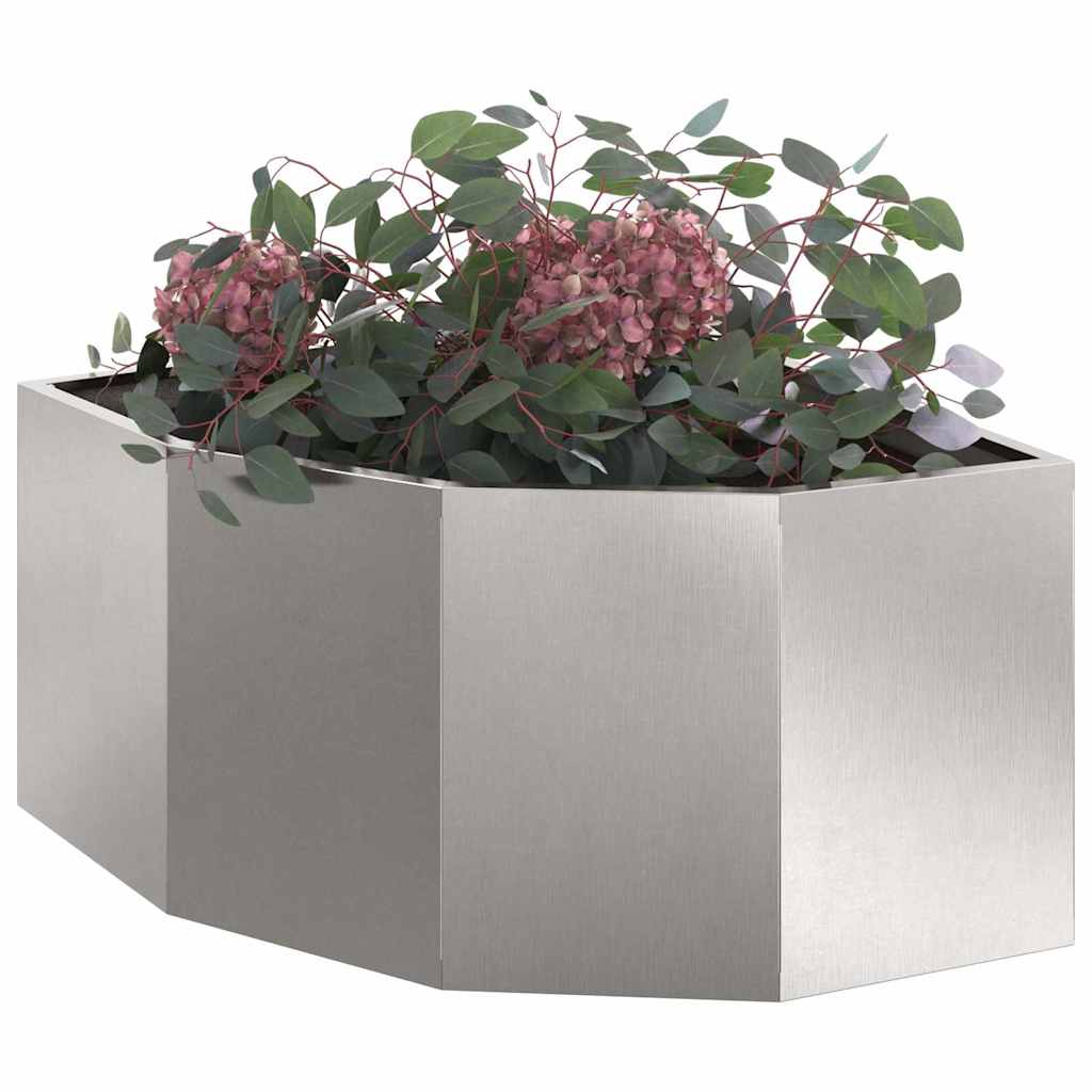 Vidaxx jardinière d'angle argent 60 x 60 x 35 cm acier inoxydable