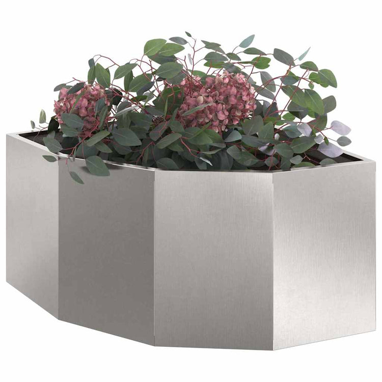 Vidaxx jardinière d'angle argent 60 x 60 x 35 cm acier inoxydable