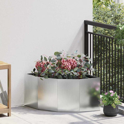 Vidaxx jardinière d'angle argent 60 x 60 x 35 cm en acier galvanisé