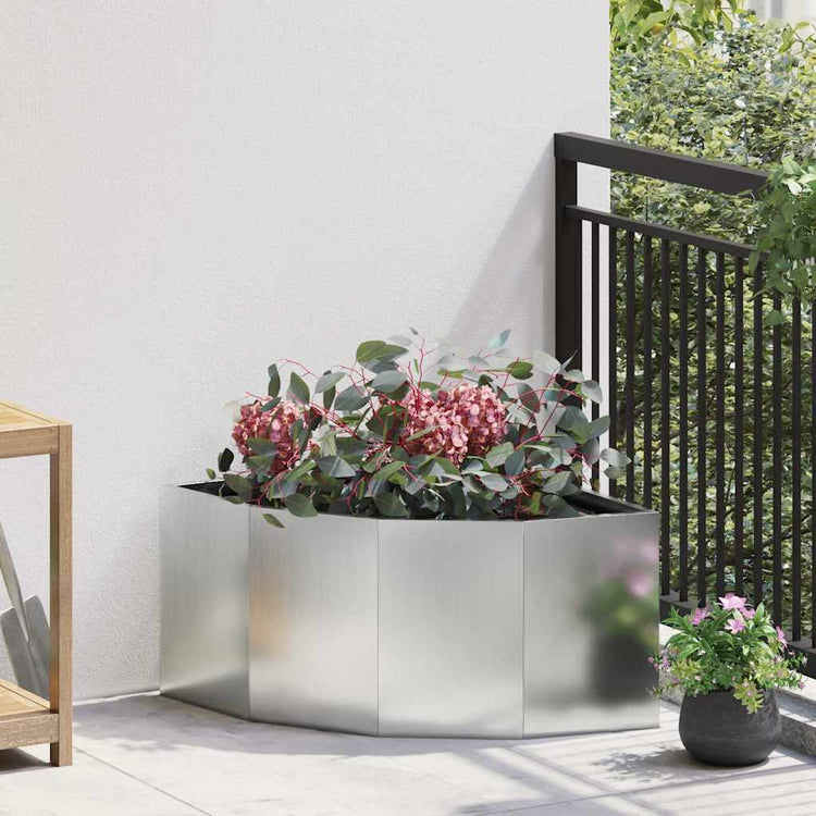Vidaxx jardinière d'angle argent 60 x 60 x 35 cm en acier galvanisé