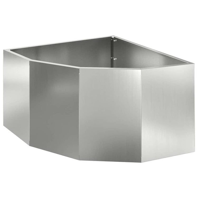 Vidaxx jardinière d'angle argent 60 x 60 x 35 cm en acier galvanisé