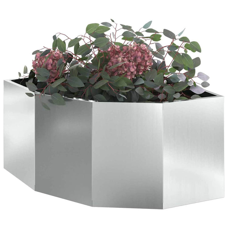 Vidaxx jardinière d'angle argent 60 x 60 x 35 cm en acier galvanisé