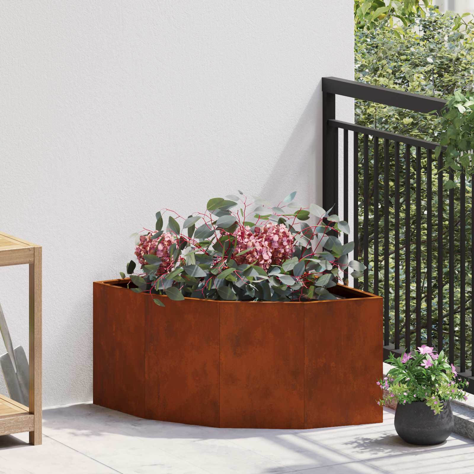 Vidaxx jardinière d'angle rouillé 60 x 60 x 35 cm acier corten