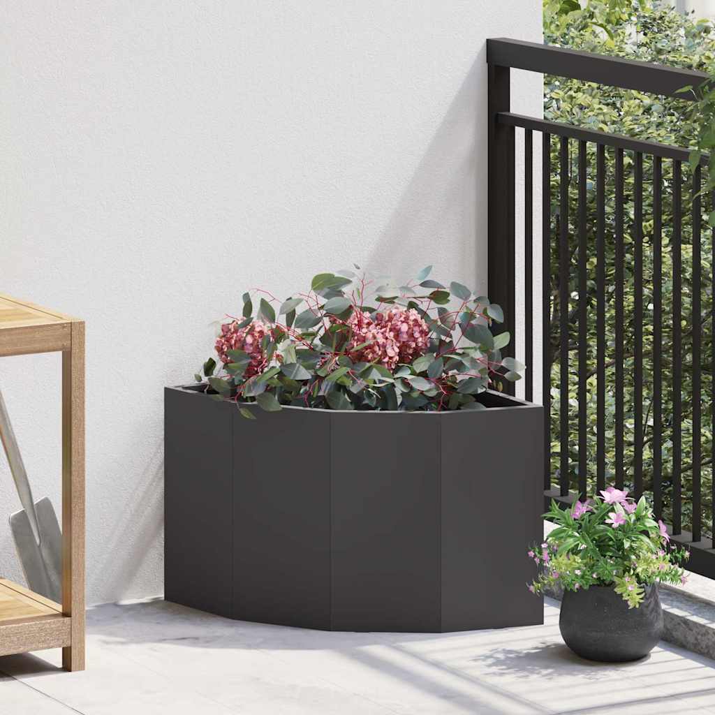 Vidaxx jardinière d'angle noir 45 x 45 x 35 cm acier