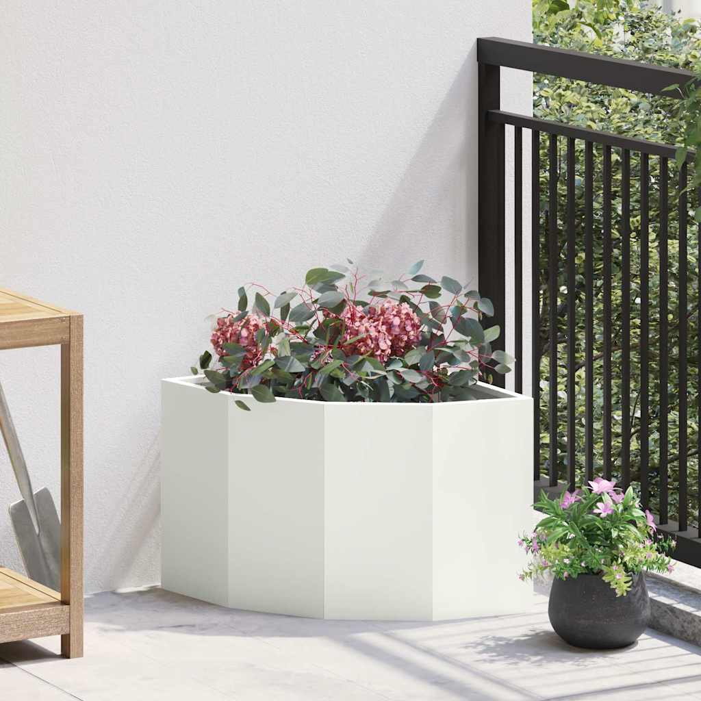 Vidaxx jardinière d'angle blanc 45 x 45 x 35 cm acier