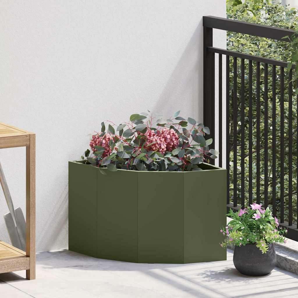 Vidaxx jardinière d'angle vert olive 45 x 45 x 35 cm acier