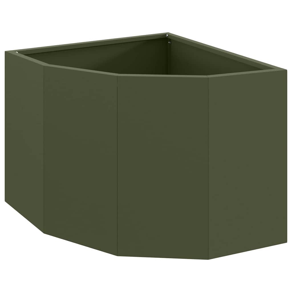 Vidaxx jardinière d'angle vert olive 45 x 45 x 35 cm acier