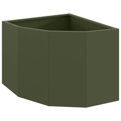 Vidaxx jardinière d'angle vert olive 45 x 45 x 35 cm acier