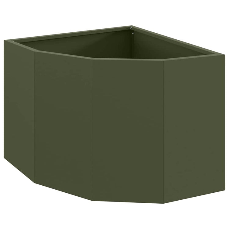 Vidaxx jardinière d'angle vert olive 45 x 45 x 35 cm acier