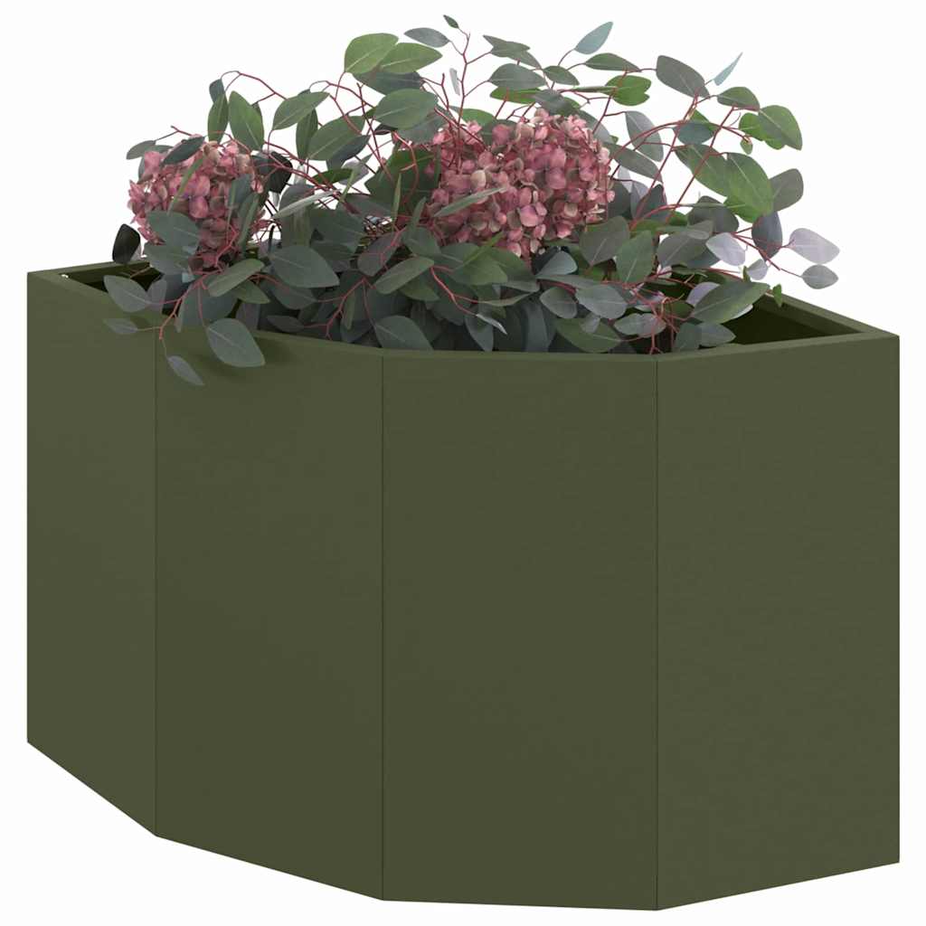 Vidaxx jardinière d'angle vert olive 45 x 45 x 35 cm acier
