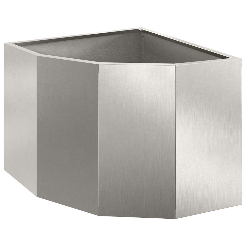 Vidaxx jardinière d'angle argent 45 x 45 x 35 cm acier inoxydable