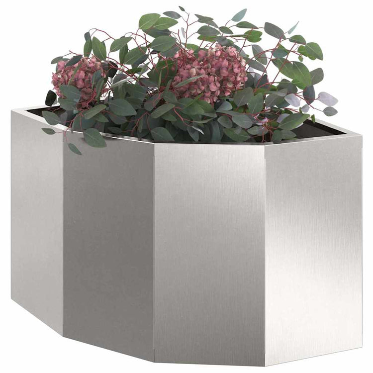 Vidaxx jardinière d'angle argent 45 x 45 x 35 cm acier inoxydable