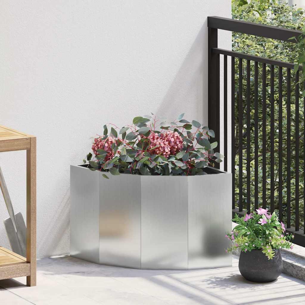 Vidaxx jardinière d'angle argent 45 x 45 x 35 cm en acier galvanisé