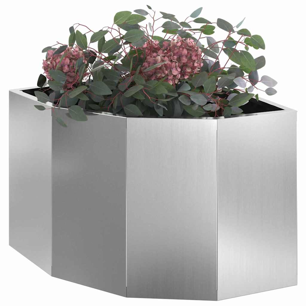 Vidaxx jardinière d'angle argent 45 x 45 x 35 cm en acier galvanisé