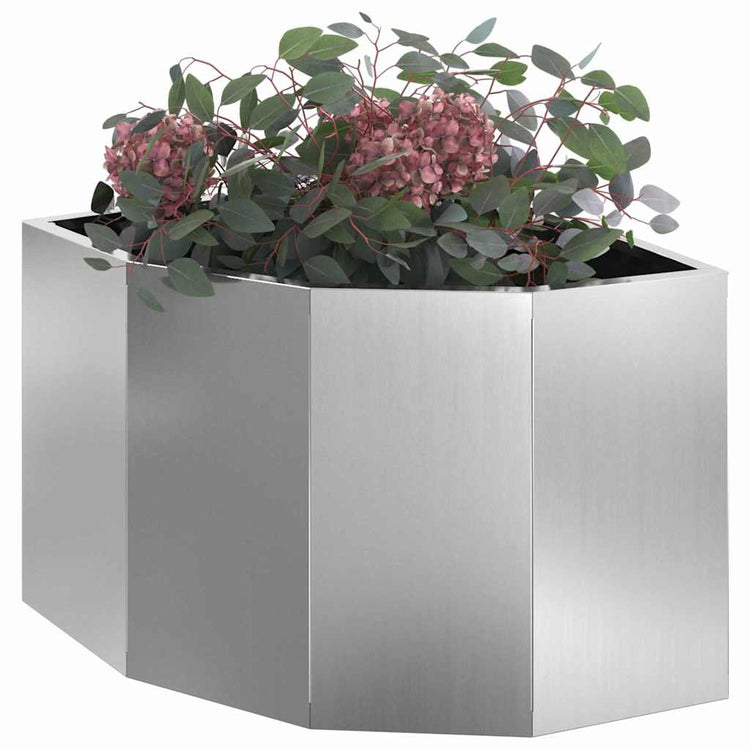 Vidaxx jardinière d'angle argent 45 x 45 x 35 cm en acier galvanisé