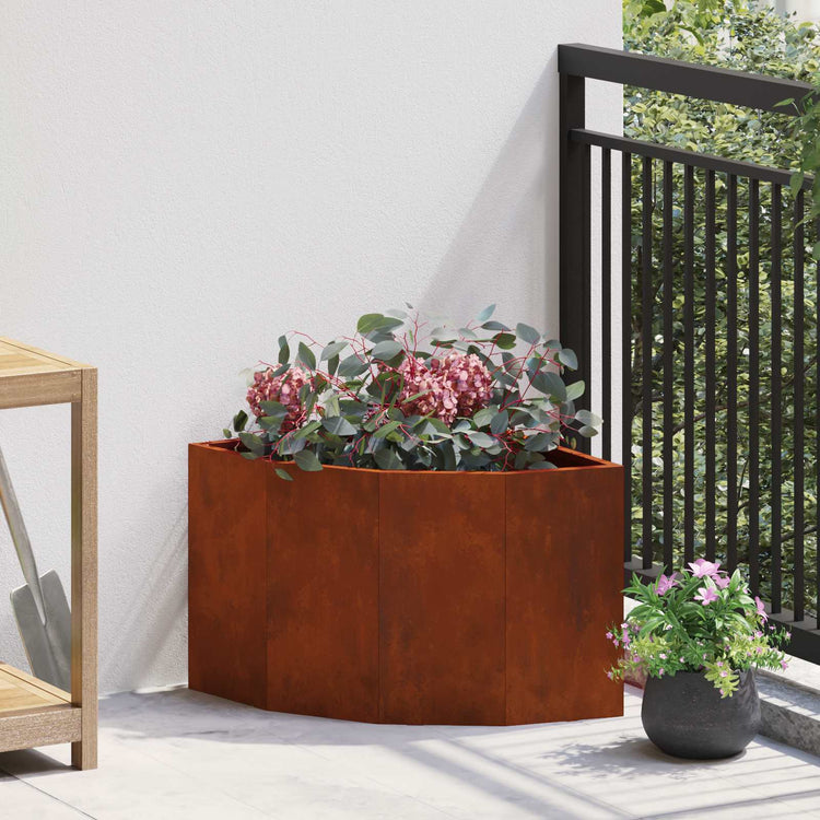 Vidaxx jardinière d'angle rouillé 45 x 45 x 35 cm acier corten