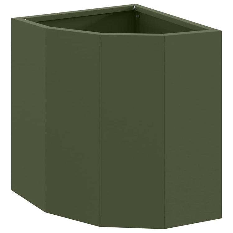 Vidaxx jardinière d'angle vert olive 30 x 30 x 35 cm acier