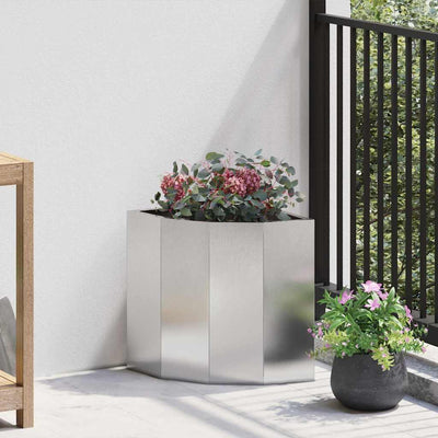 Vidaxx jardinière d'angle argent 30 x 30 x 35 cm acier inoxydable