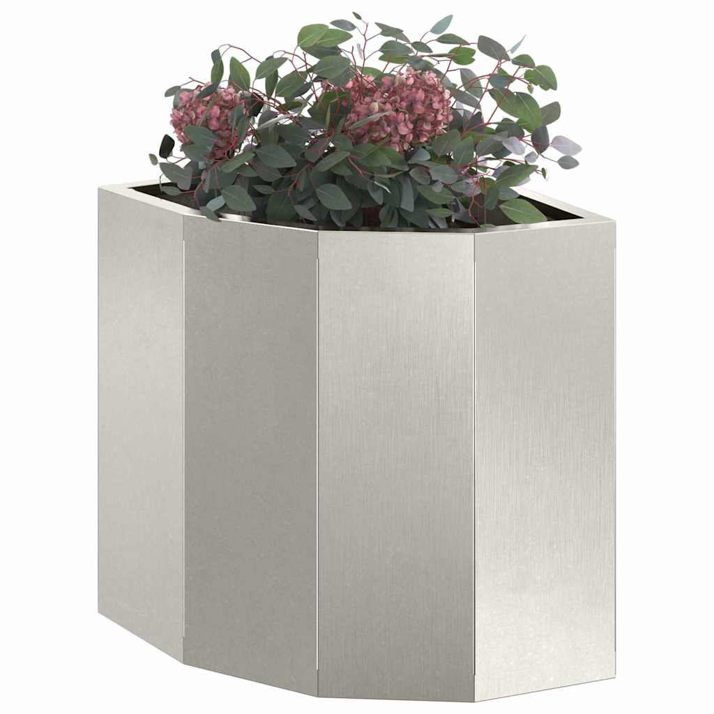 Vidaxx jardinière d'angle argent 30 x 30 x 35 cm acier inoxydable