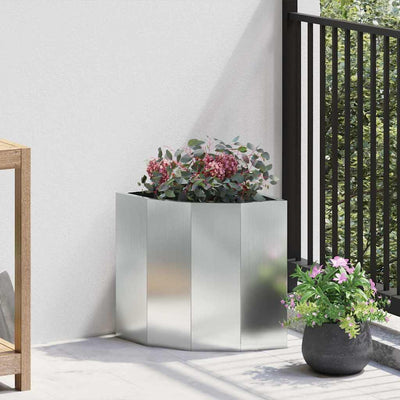 Vidaxx jardinière d'angle argent 30 x 30 x 35 cm en acier galvanisé