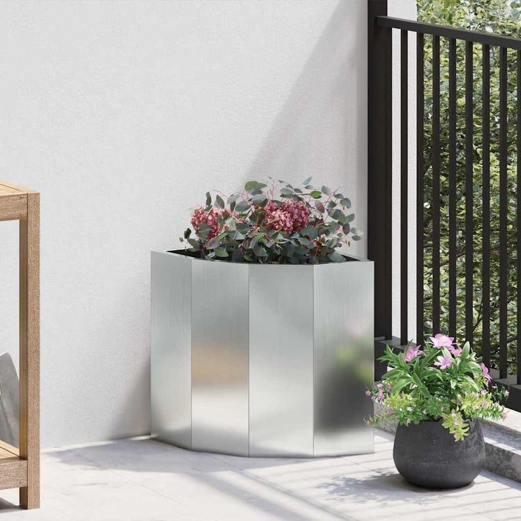Vidaxx jardinière d'angle argent 30 x 30 x 35 cm en acier galvanisé