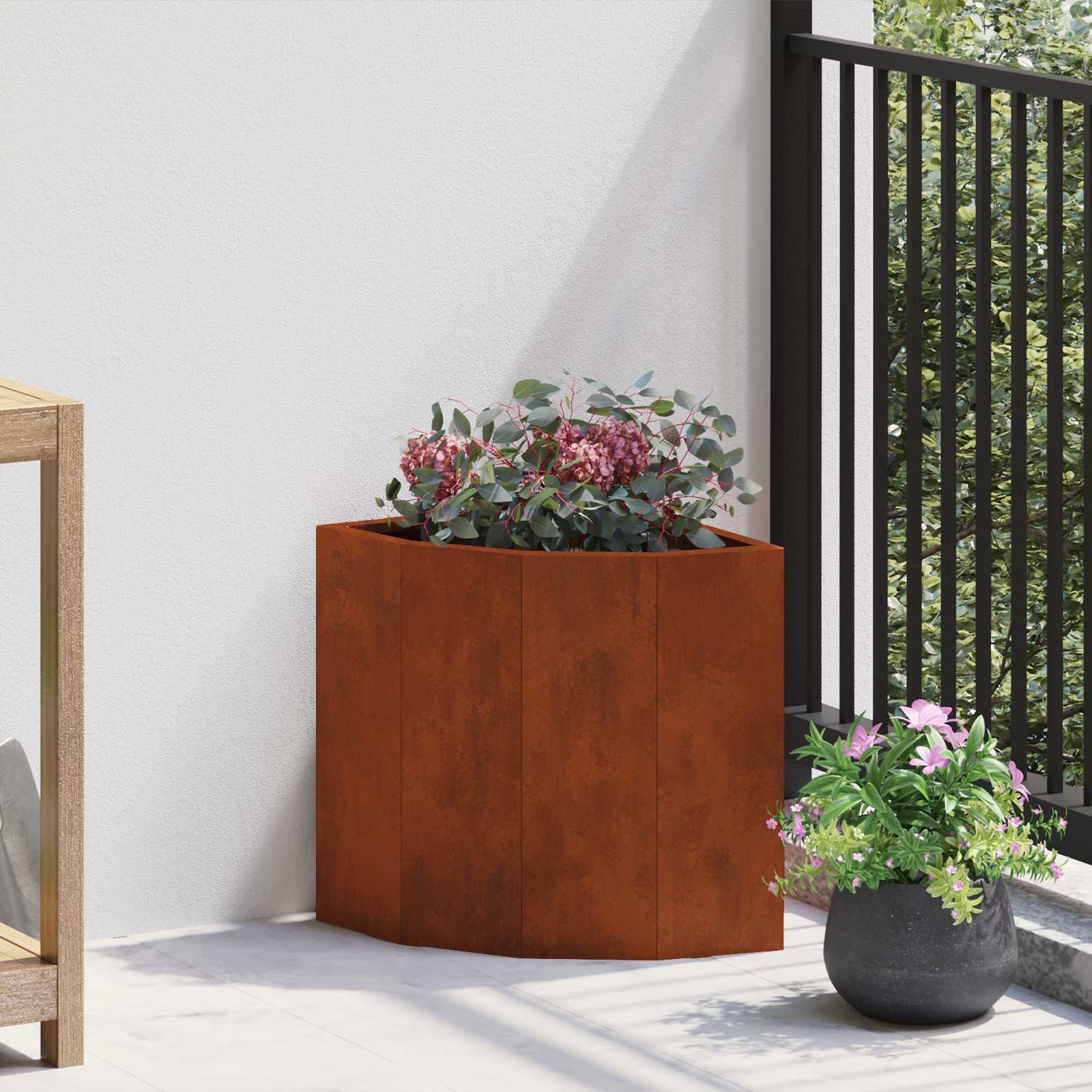 Vidaxx jardinière d'angle rouillé 30 x 30 x 35 cm acier corten
