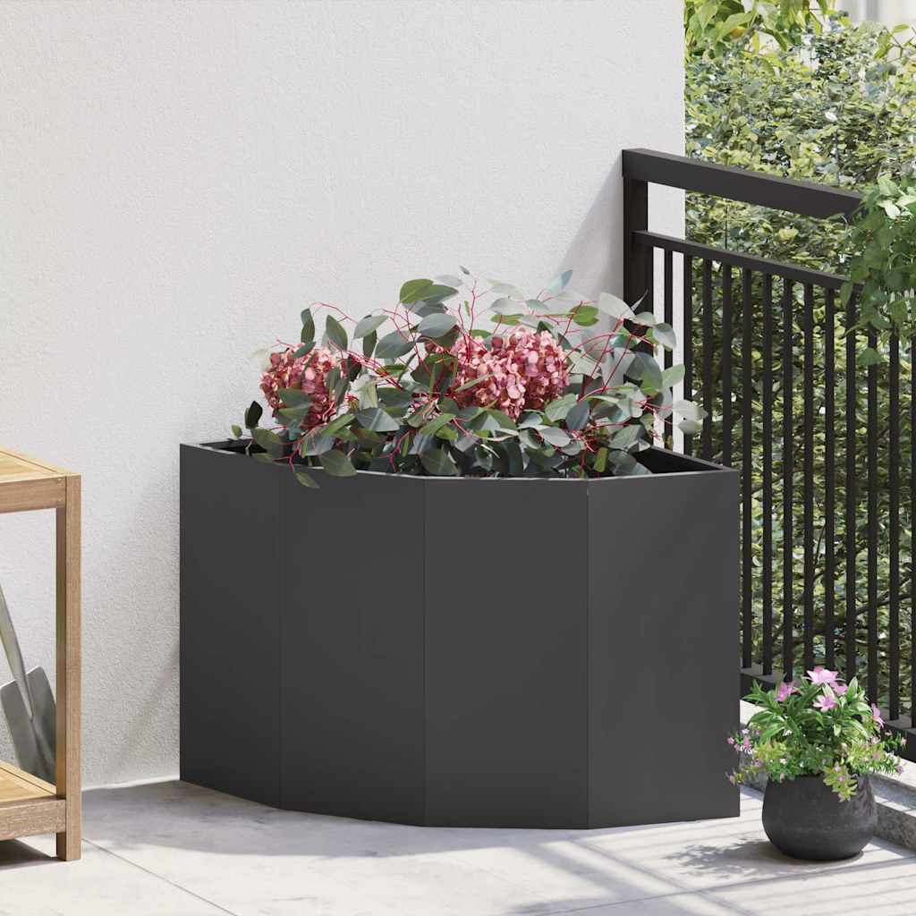 Vidaxx jardinière d'angle noir 60 x 60 x 50 cm acier