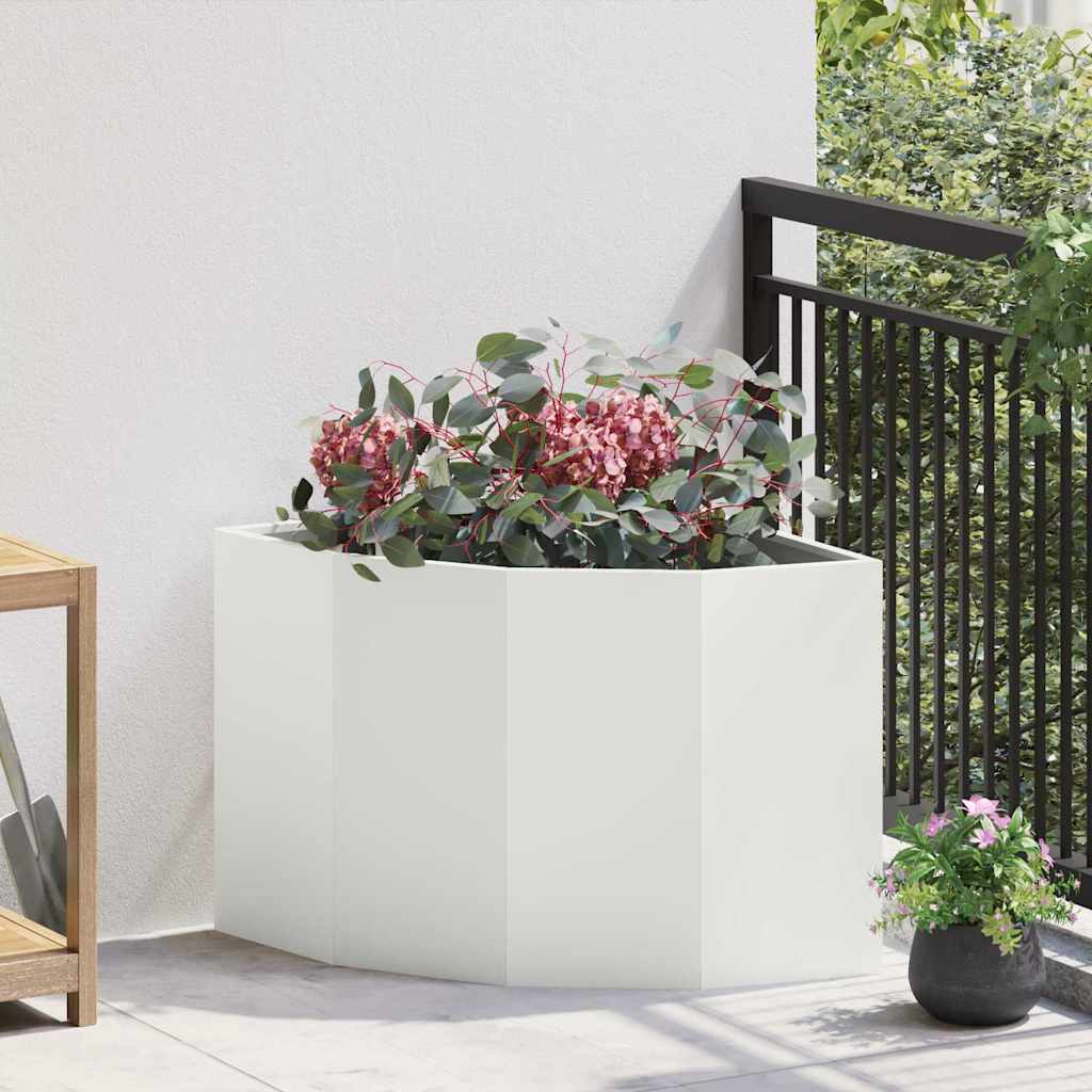 Vidaxx jardinière d'angle blanc 60 x 60 x 50 cm acier