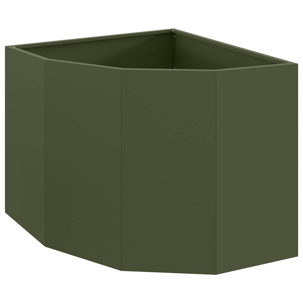Vidaxx jardinière d'angle vert olive 60 x 60 x 50 cm acier