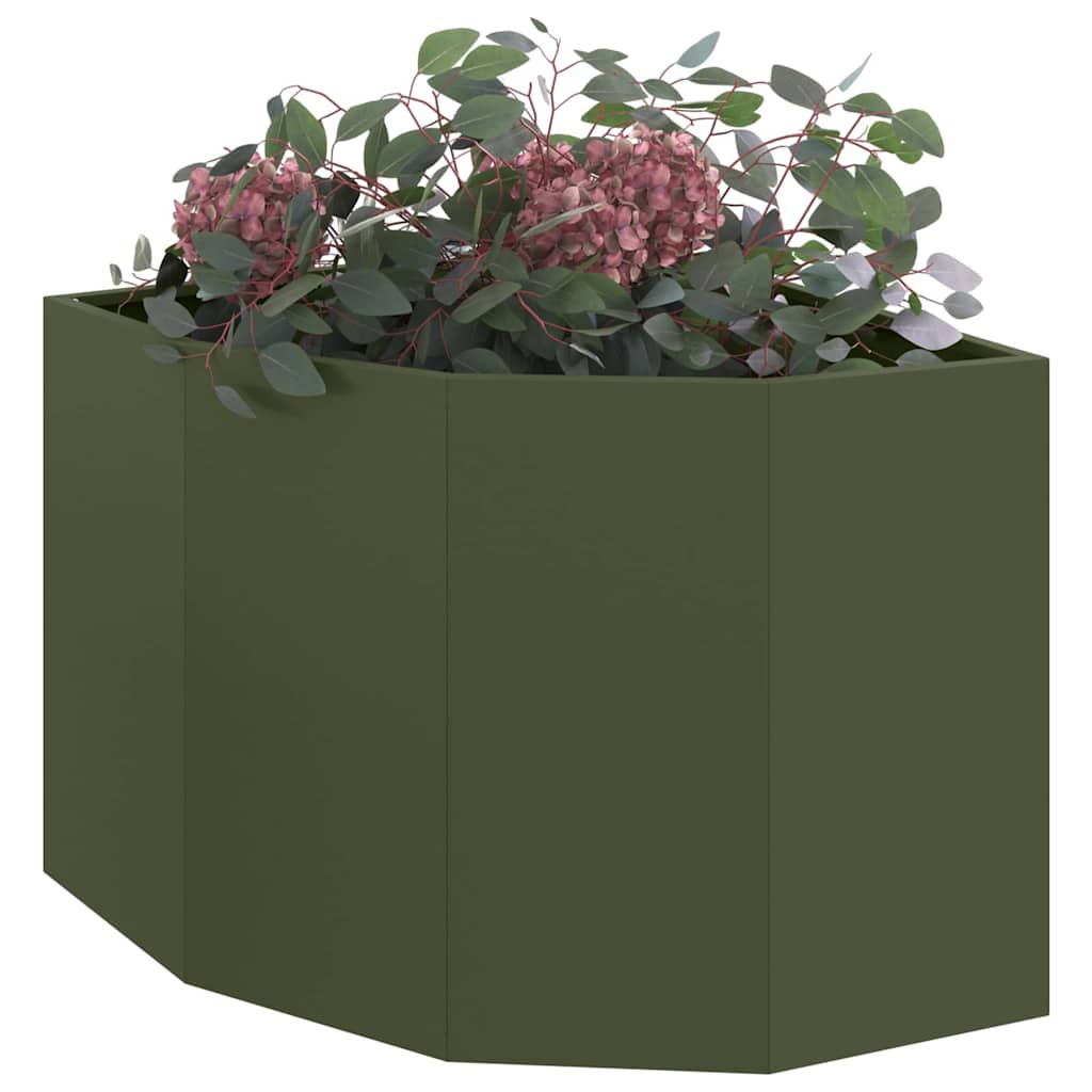 Vidaxx jardinière d'angle vert olive 60 x 60 x 50 cm acier